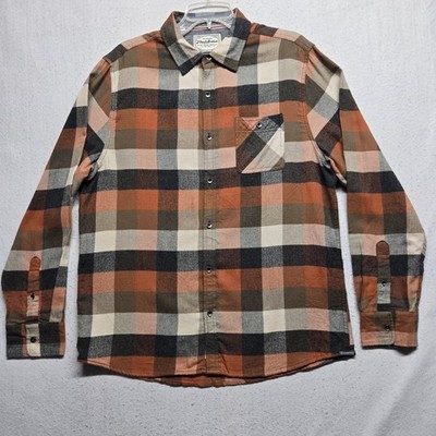 Flag&Anthem  Men's Flannel Plaid Shirt Button Up Size L