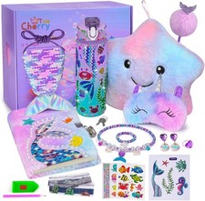 Mermaid Gifts for Girls Age 4 5 6 7 8 9 10, Girls Mermaid Birthday Gifts Set wit