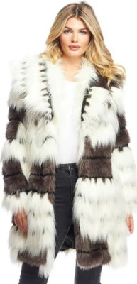 Donna  Salyers  Fabulous  Furs Alter Ego Fur Shawl Collar Coat, XL, CRM/BGE NWT