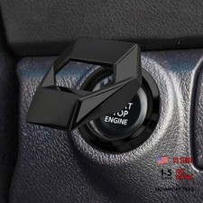 Car Engine Start/Stop Button Cover, Push Start Button Cover, Zinc Alloy Black