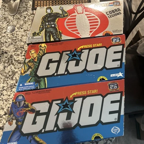 25th Anniversary G.I. Joe , Cobra Set & Cobra Legions 5 Packs Missing Parts READ