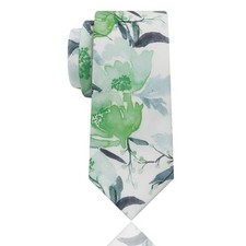Mens Ties, Sage/Dusty Blue/Pink Floral Ties for Men, B:green  Navy  White