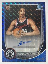 Yanic Konan-Niederhauser 2025-26 Bowman Chrome Auto Blue Geometric /150 RC KG