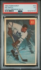 1954 Parkhurst Sid Smith Lucky Premium Back #22 PSA 3