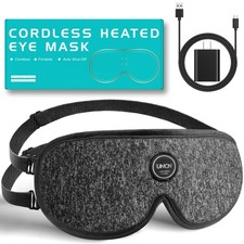 Heated Eye Mask for Dry Eyes Cordless Rechargeable 4 Temp Settings