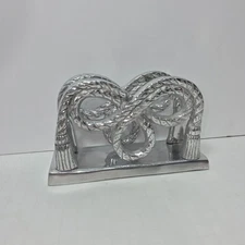 Vintage Holland Boone Polished Pewter Tasseled Napkin Letter Holder