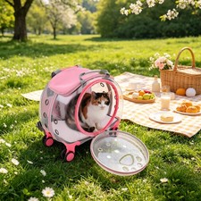 Pet Travel Carrier w/ Wheels Telescopic Handle Pet Trolley Case Cat Dog Carrier