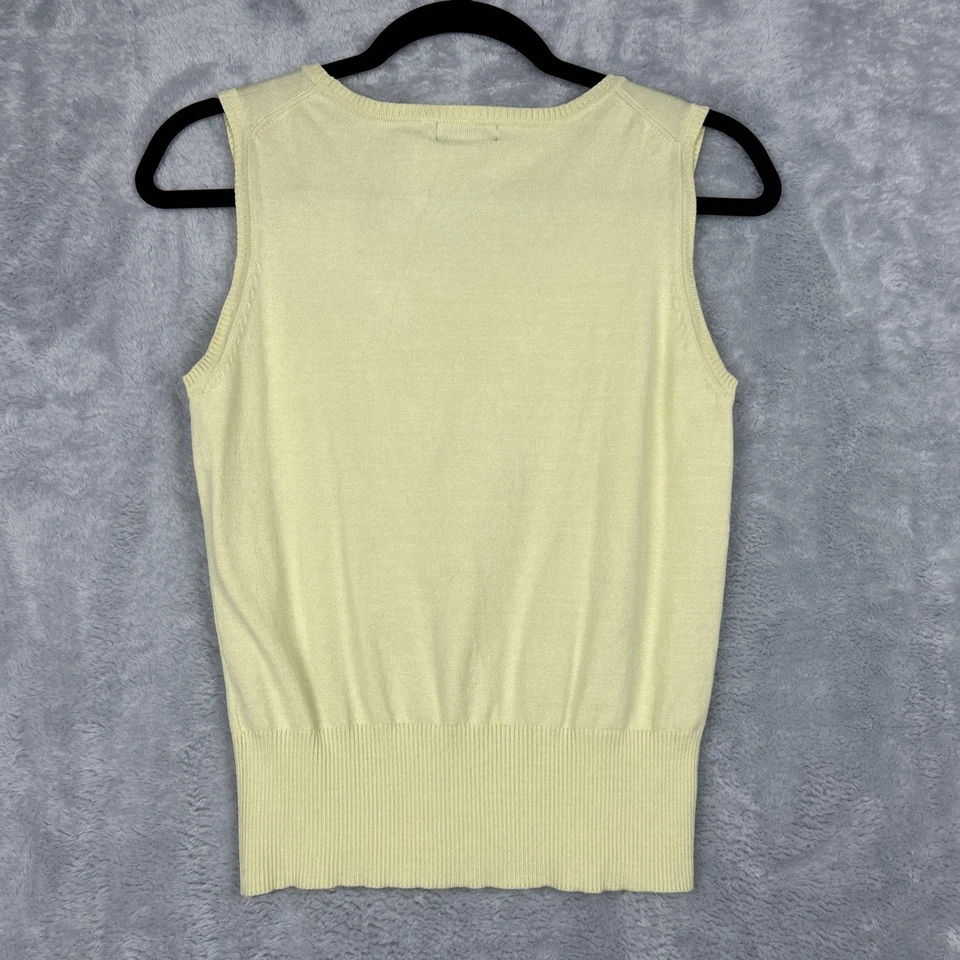 Evie Silk Blend Sleeveless Top Size PS Butter Yellow Stretch Career - Image 3 of 4