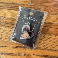 Betty Boop Heart Necklace Glitter Peekaboo Silver Tone Universal Studios New