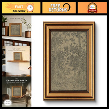Vintage Gold Framed Canvas Wall Art - Antique Landscape Decor, 8x10" Retro Farmh