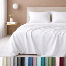 Queen Sheet Set - Luxury 600 Thread Count Sateen, 100 Cotton Deep Pocket Queen
