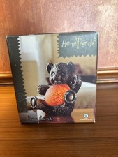 Vintage Heavy Teddy Bear Amber Art Glass Table Night Light Lamp HomeTrends NIB 