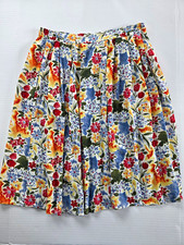 Vintage Sag Harbor Floral Midi Skirt Pull-On Multicolor Rayon Women M
