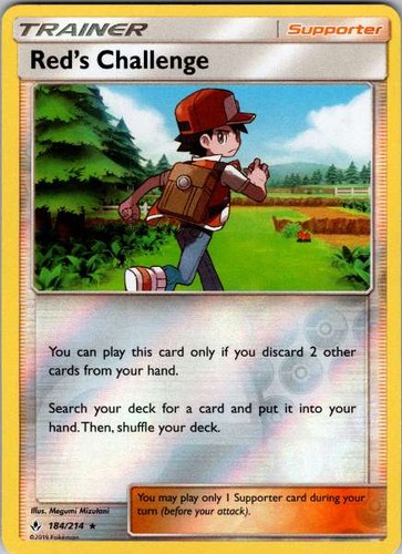 Red's Challenge 184/214 Unbroken Bonds Rare LP Pokemon TCG