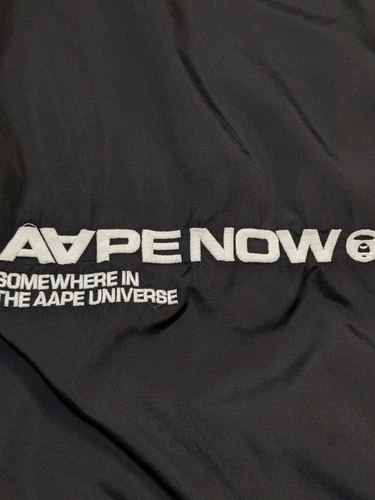 Aape By A Bathing Ape Bape Bomber Jacket  Large Woobie Lined Streetwear Distress image 20