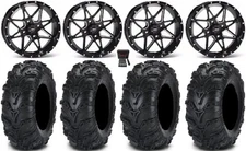 ITP Tornado 14" Wheels Black 27" Mud Lite II Tires Kawasaki Brute Force IRS
