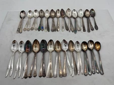 Lot of 50 Assorted Silverplate Small 5 O'Clock Teaspoons - 5"-5 1/2" - Lot#404