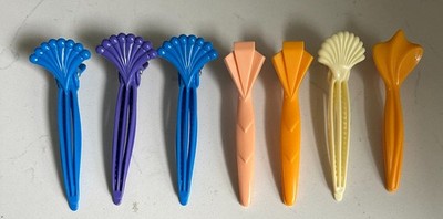 Vintage 1980s Plastic Hair Clips Retro Styling Barrettes  display picture 1