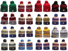 Unisex Adult Basketball Cuffed Knit Hat Fleece lined With Pom 24