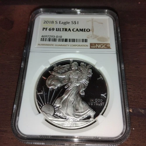 New Listing2018-S American Silver Eagle NGC PF 69 Ultra Cameo Milk Spots