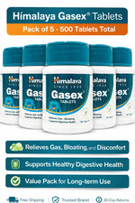 Himalaya Gasex Ayurvedic Herbal Health 5 100 Tablets Digestive Support