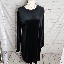 Forever 21+ Velvet Long Sleeve Mini Dress Black Size 2X