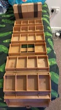 Vintage RolyKit Dark Tan Roll Up Art Crafts Sewing  Tackle Box Organizer