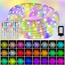100Ft Outdoor Rope Light, IP68 Waterproof 25 Color Changing String Lights with 1