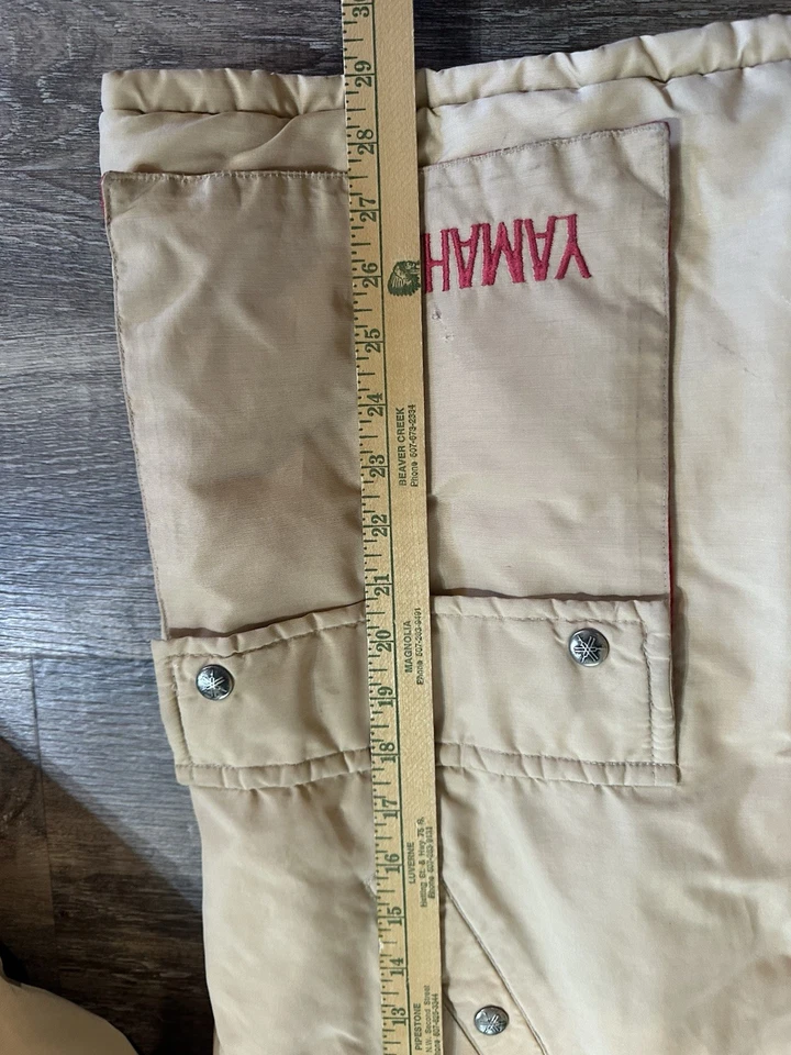 Vintage Yamaha Parka Jacket Coat Mens L Beige Hooded Embroidered Logo - Image 4 of 4