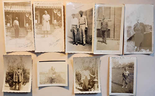 Lot of 9 C. 1930's-1940's African American Family Snapshot Home Sepia Photos
