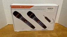 Wireless Microphone System Dual UHF Handheld Mics w/ Receiver AS IS