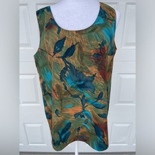 Women's Reversible Artsy Color block Tank Top, Size M/L