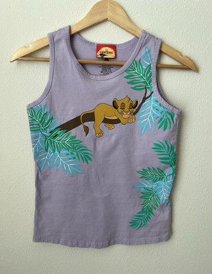 Disney The Lion King Simba Kids Tank Top 9/10 Purple Cotton Tagless Sleeveless