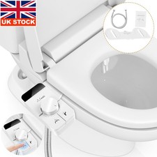 Bidet Toilet Seat Attachment Self Cleaning Dual Nozzle Bathroom Water Spray UK