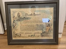 Vintage Submarine Plank Owner Navy Certificate USS TECUMSEH SSBN-628