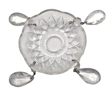 Vintage Chandelier Parts Crystal 3.75” Bobeche Dangling Crystals