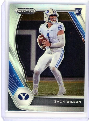 * ZACH WILSON * 2021 PRIZM SILVER HOLO REFRACTOR ROOKIE RC # 105