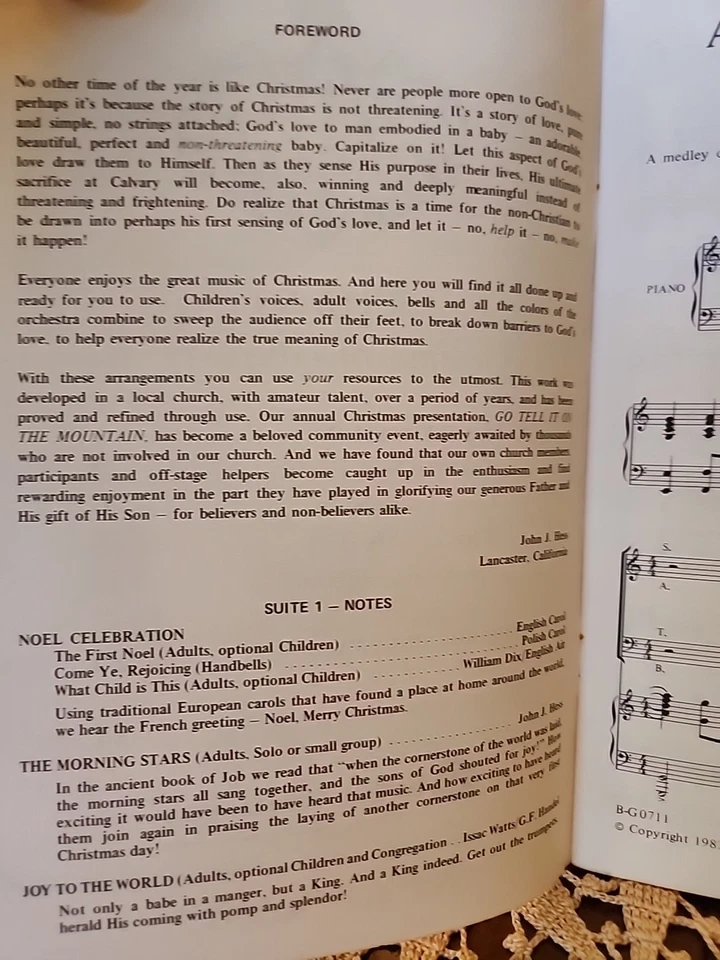 A FAMILY CHRISTMAS SUITE 1 Choral Book John J. Hess 1982 SATB Fred Bock Music - Image 3 of 4
