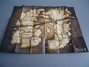 Tera Collector's Edition Folded Map of Tera Tera Online C.E. Map | eBay