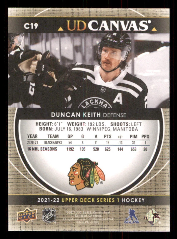 2017-18 Upper Deck Canvas #C19 Duncan Keith - Image 2 of 2