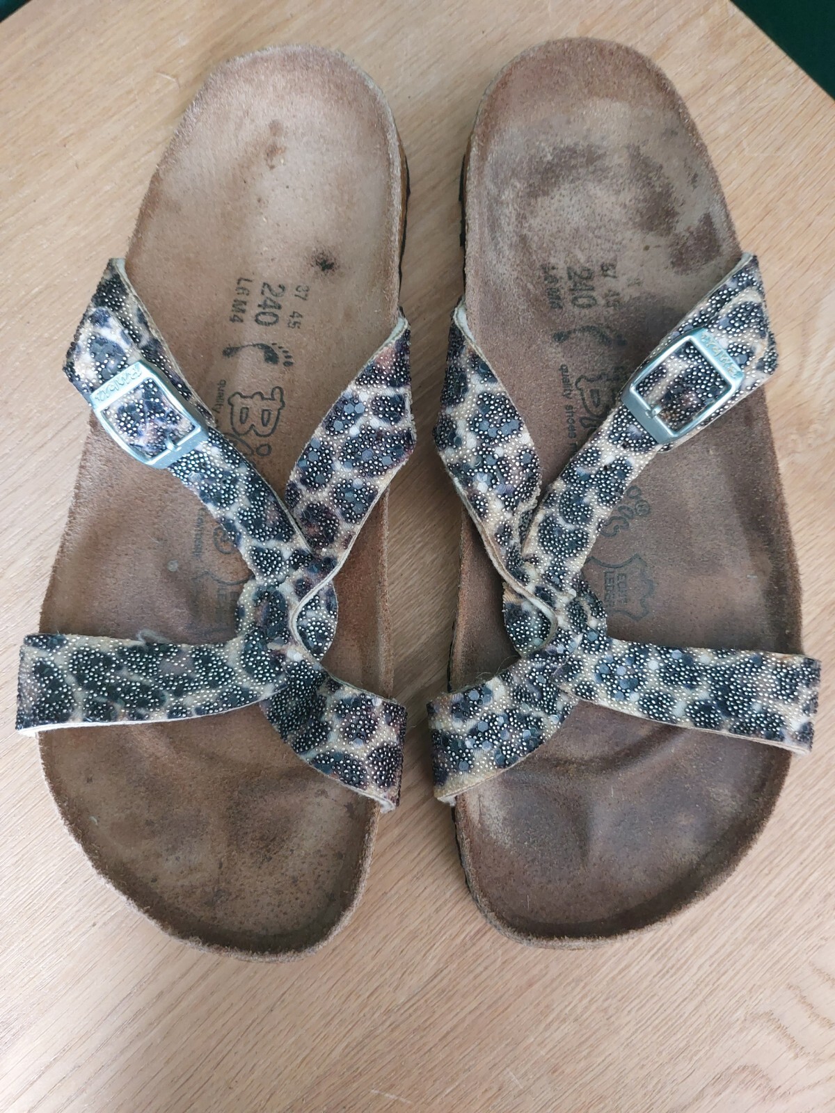 Birkenstock Birkis Größe 4,5 / 37 Tigermuster Sandalen schmale Passform