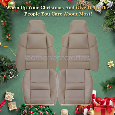 Front Leather Seat Cover Fits 2002 2003 2004 2005 Ford Excursion Limited XLT Tan
