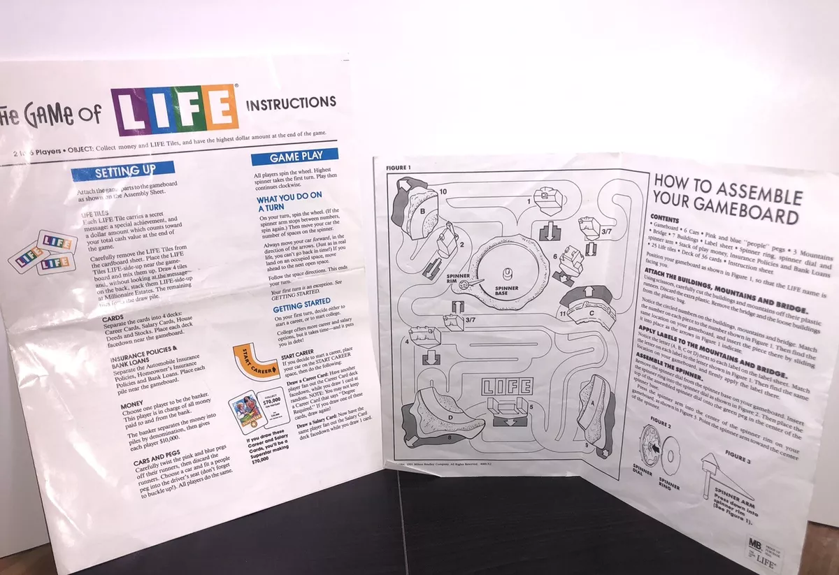 The Game Of Life 1991 Replacement Instructions