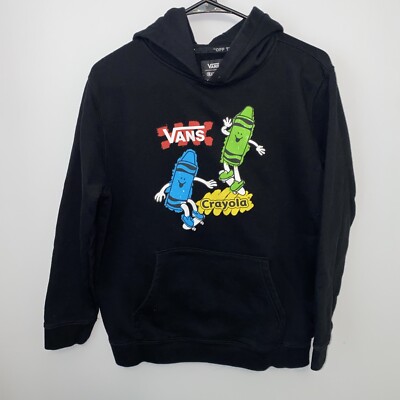 Vans Crayola Hoodie Black Sweatshirt Boys Size XL 12-14 EUC