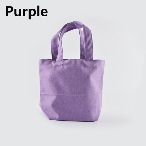 Women Small Canvas Bags Mini Cotton Tote Shopping Bag Travel - Picture 7 of 20