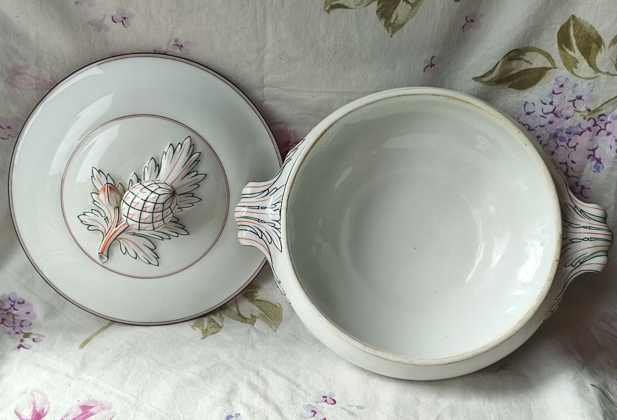 Ancien Couvercle De Soupière Ou Légumier - Prise En Tête De Coq - Longueur 26 Cm - Occasion