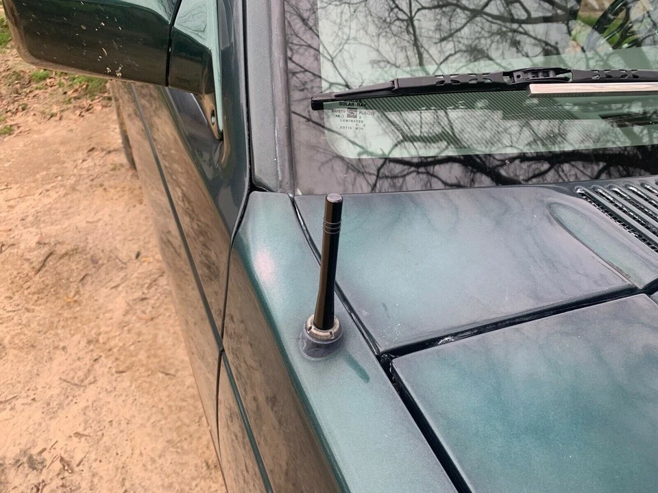 Mástil de antena de aluminio negro corto de 4" radio AM/FM para Chevrolet S10 1982-2004 Foto 3 de 4