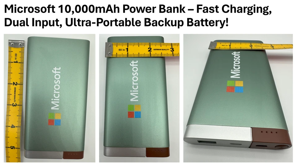Microsoft 10000mAh Power Bank-Fast Charging,Dual Input, Ultra-Portable Backup - Image 2 of 4