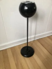 Retro BLACK  FLOOR ASHTRAY  CIGAR STAND sonneman eyeball orb style 24”
