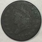 1808 Classic Head Large Cent Fine F Coin, Corrosion #15159